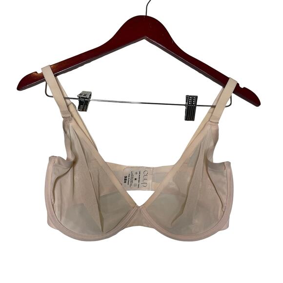CUUP beige cream mesh the plunge bra sz 32H ( 32FF 32DDD) - Picture 1 of 3